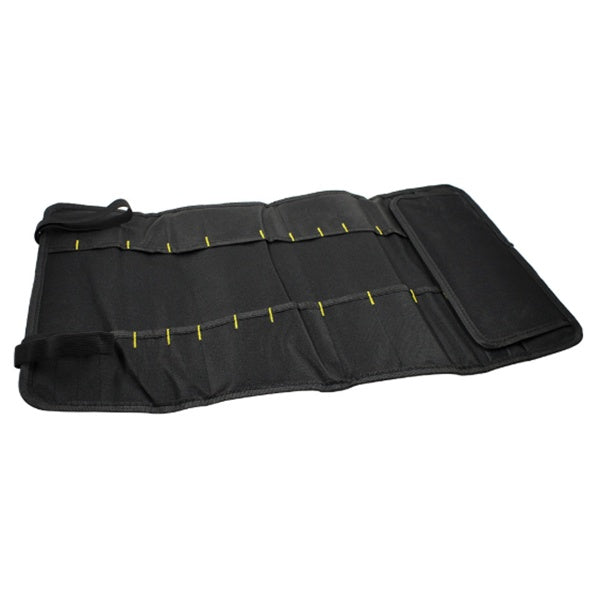 Black Roll-Up Tool Organizer Bag, 600D Oxford, 58 x 36 cm