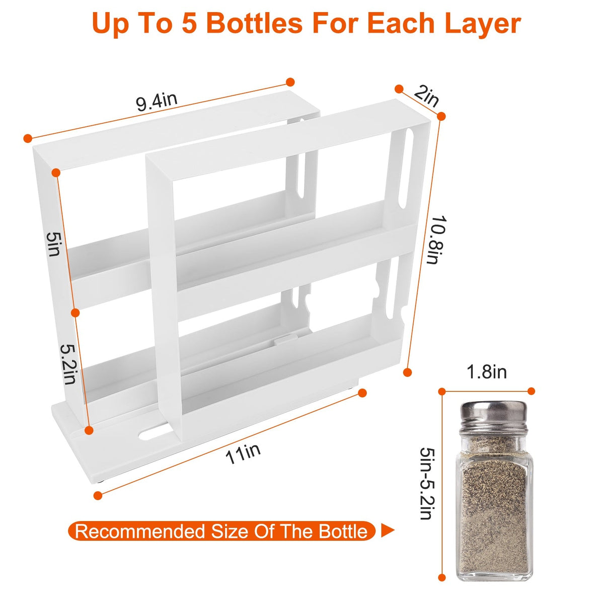 Slide & Swivel Spice Organizer, White — verified product detail