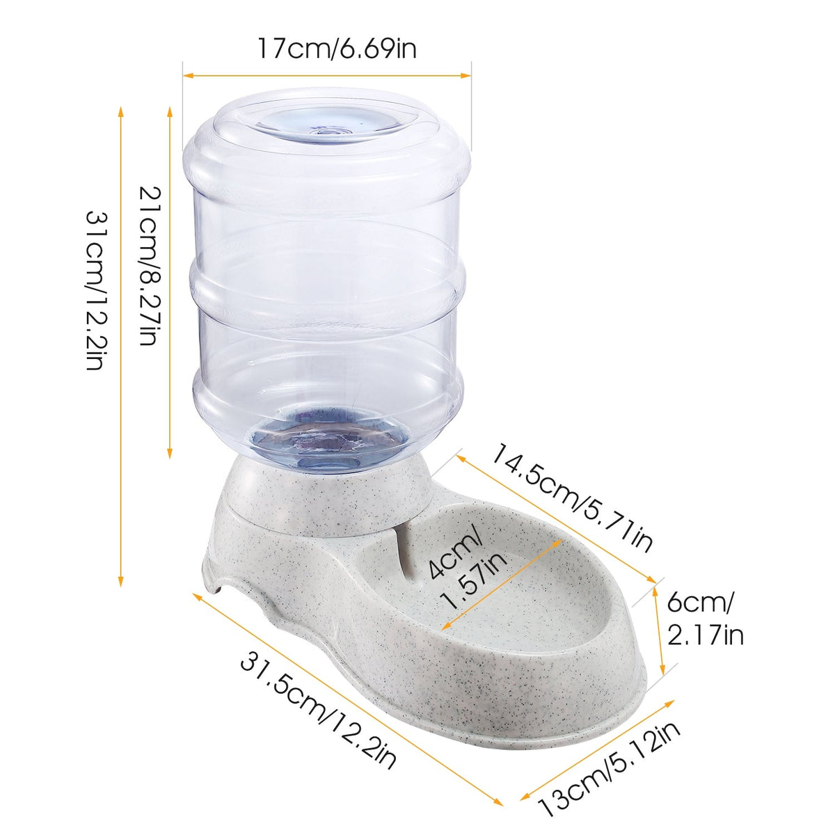 3.5L Gravity Pet Water Dispenser, Beige — verified product detail