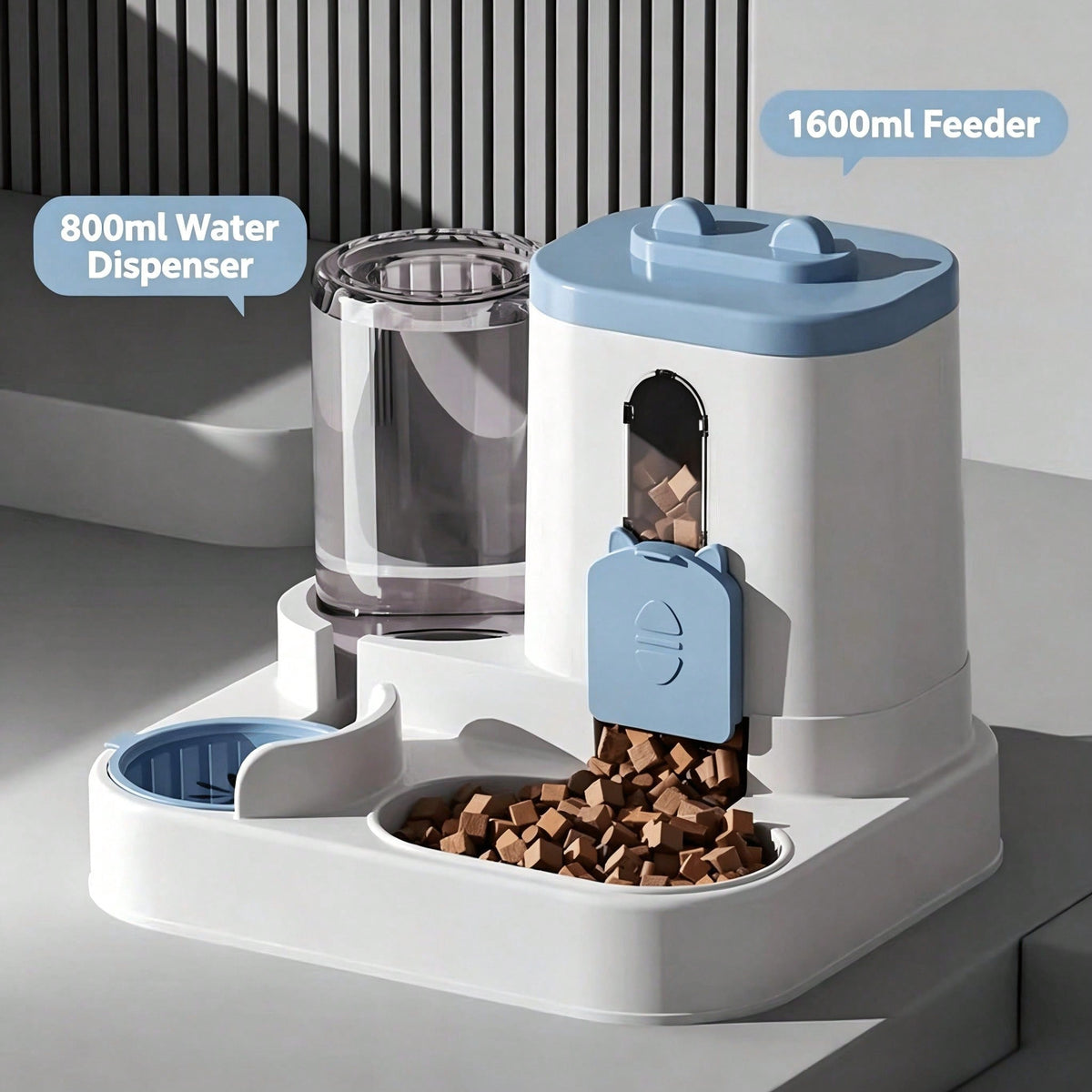 Two-in-One Gravity Pet Feeder & Water Dispenser, Blue — verified product detail