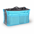 Handbag Organizer Insert with Multiple Pockets, Nylon Purse Insert, Blue, 11.4 x 7.1 x 3.9 Inches