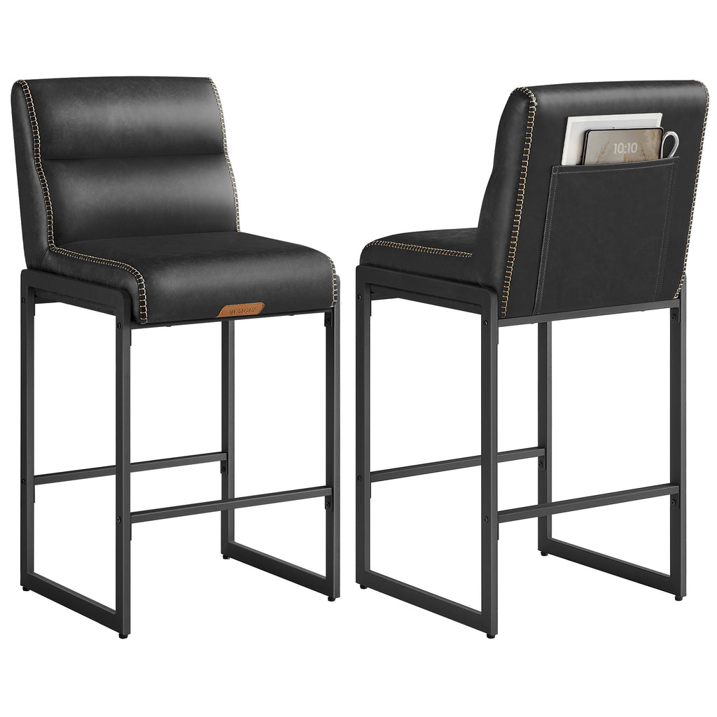 VASAGLE EKHO Ink Black Counter Stools, Set of 2