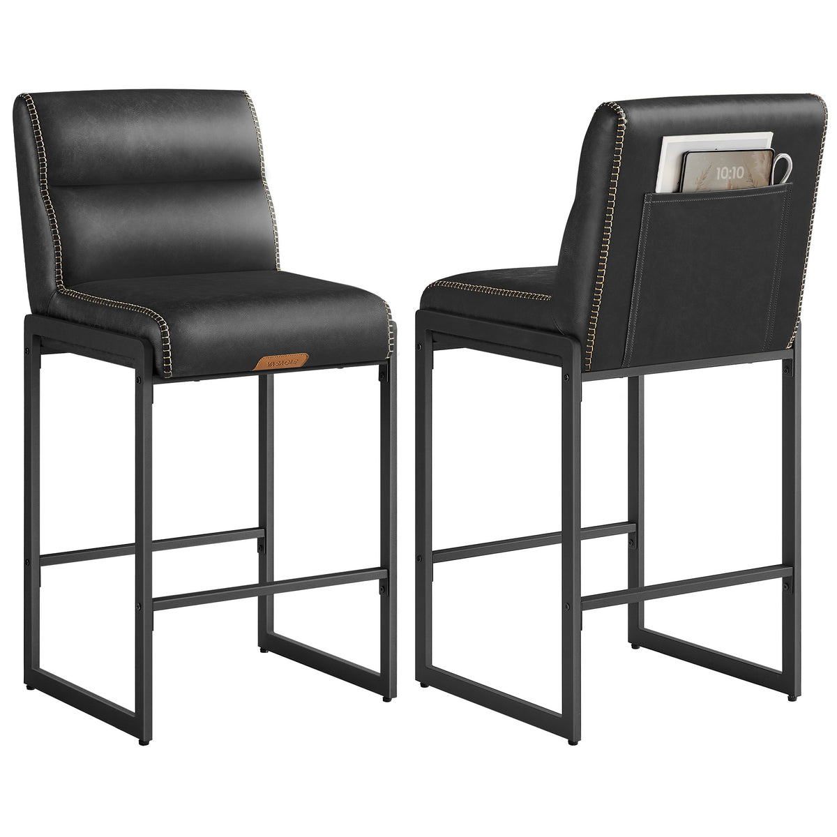 VASAGLE EKHO Ink Black Counter Stools, Set of 2