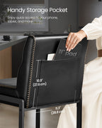 Counter stool rear storage pocket