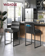 VASAGLE EKHO ink black counter stools in a kitchen setting