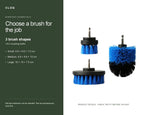 CLOQ product guide v2 — Drill Cleaning Brush Attachment Set, 3 Pieces, Blue, 1/4-Inch Shanks, Drill Not Included