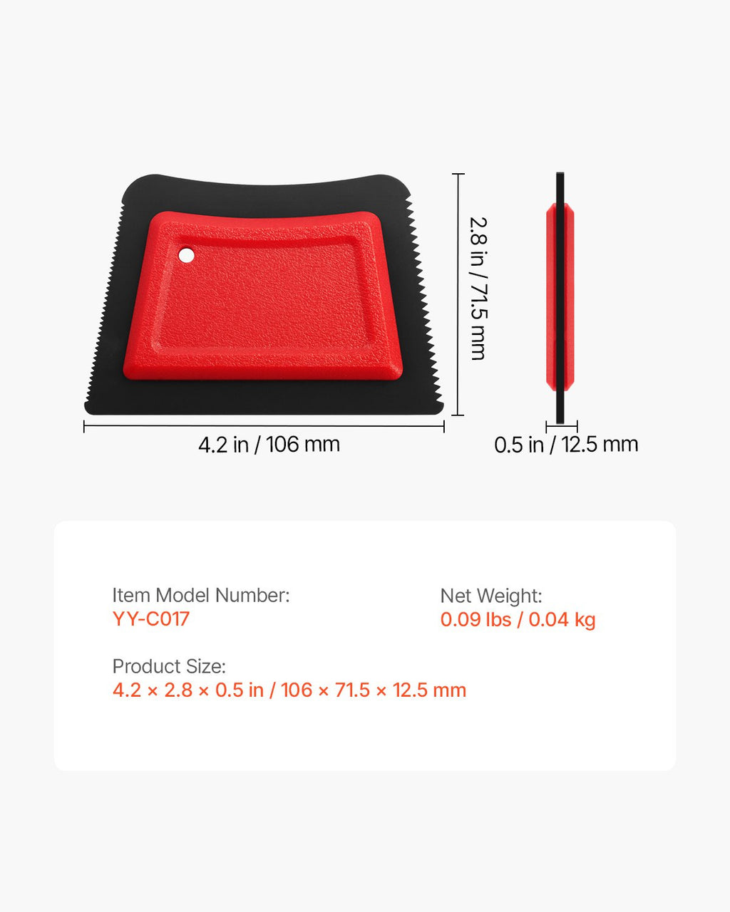 Reusable Pet Hair Remover for Upholstery and Rugs, Red and Black, 4.2 x 2.8 Inch