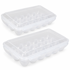 2-Pack Stackable Egg Storage Containers with Lids, Clear, 18 Eggs per Container