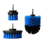 Drill Cleaning Brush Attachment Set, 3 Pieces, Blue, 1/4-Inch Shanks, Drill Not Included — detail