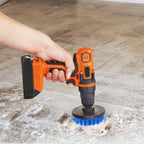 Drill Cleaning Brush Attachment Set, 3 Pieces, Blue, 1/4-Inch Shanks, Drill Not Included