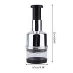 Manual Push-Down Food Chopper with Stainless Steel Blade, Silver, 8.66 Inch Tall