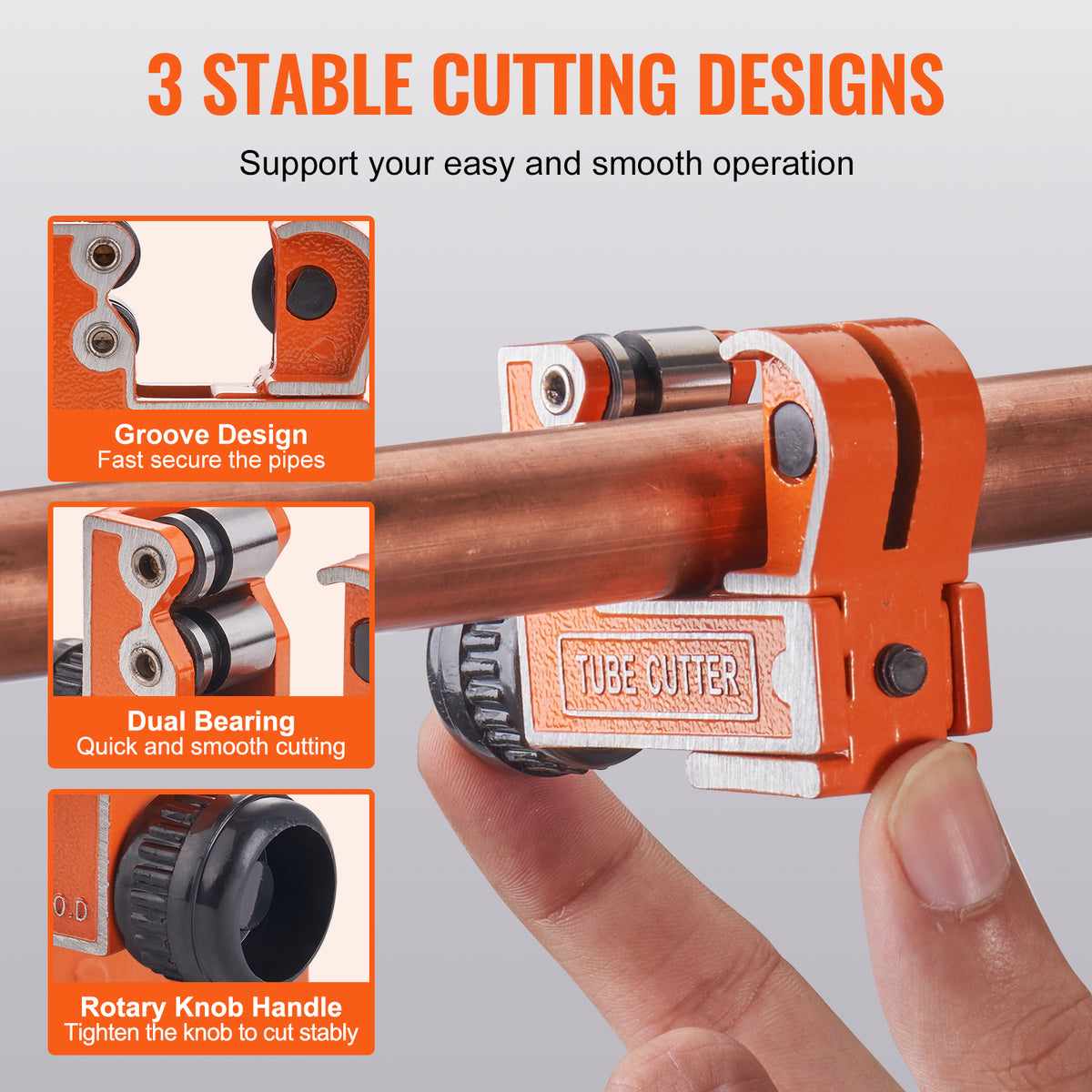 VEVOR Mini Tubing Cutter, 1/8 to 1-1/8 Inch O.D. - product detail
